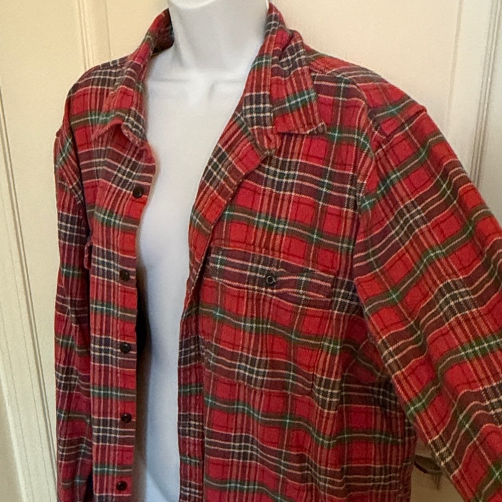Lucky Brand Red Plaid Women's Jersey Top - Picture 4 of 6